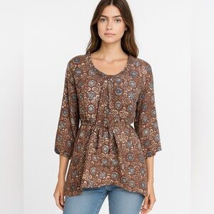 Matta NYC 3/4 sleeve tie waist blouse